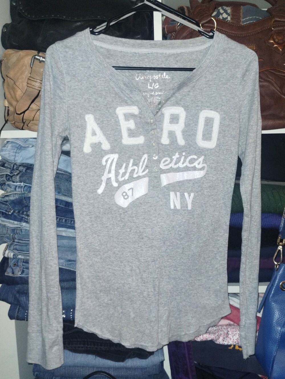 Aeropostale Large Henley Tee Y2K